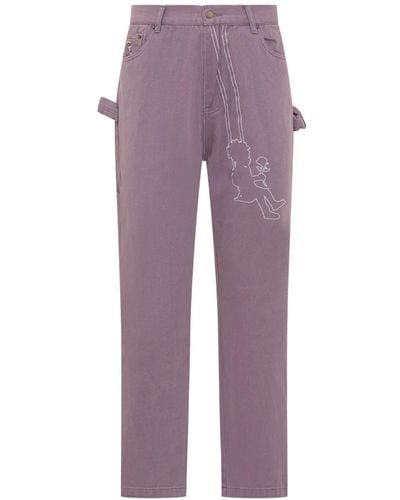 Kidsuper Trousers > straight trousers - Violet