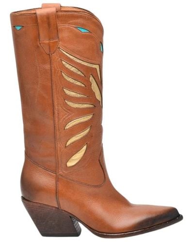 Elena Iachi Cowboy Boots - Brown