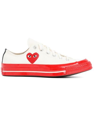 COMME DES GARÇONS PLAY Sneakers converse bianche - Rosso