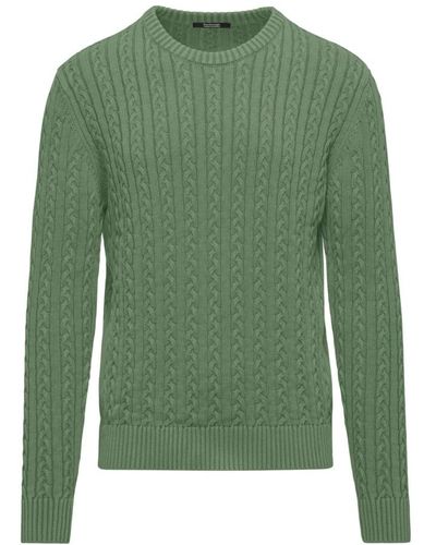 Bomboogie Caldo maglione in cotone a maglia a trecce - Verde