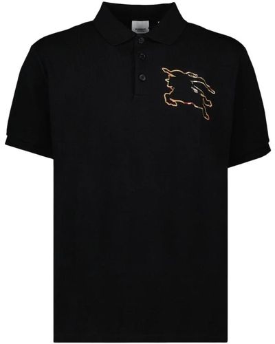 Burberry Klassisches polo-shirt mit reiter-design - Schwarz