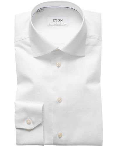 Eton Twill hemd - vielseitiger stil - Weiß