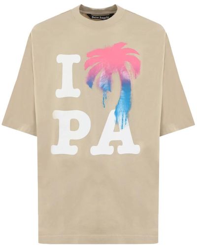 Palm Angels T-Shirts - Natural