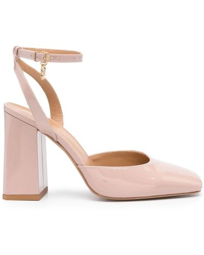 Twin Set Rosa leder blockabsatz sandalen - Pink