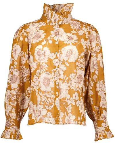 Antik Batik Bluse cammello - stilosa e alla moda - Metallizzato