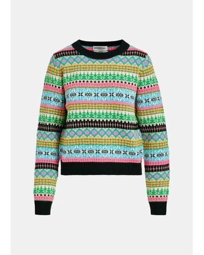 Essentiel Antwerp Egift Multicolour Jacquard Knit Jumper - Verde