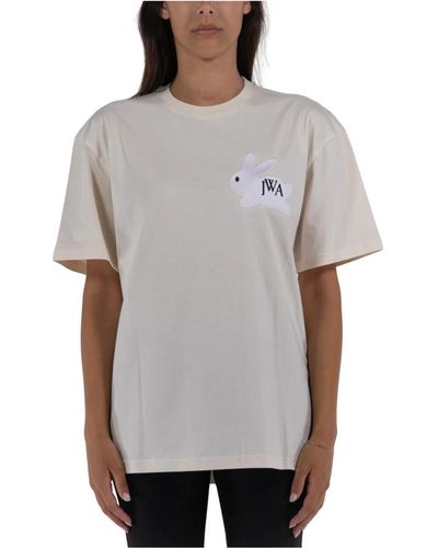 JW Anderson T-shirt ricamo logo iglio - Grigio
