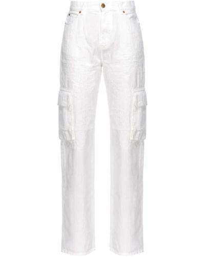 Pinko Gerade High-Rise-Jeans - Weiß