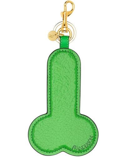 JW Anderson Fluo grüner leder schlüsselanhänger - 12cm x 9cm