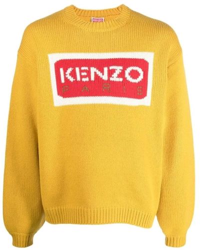 KENZO Round-Neck Knitwear - Yellow