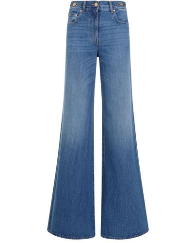 Versace Flared denim stone wash jeans - Blu