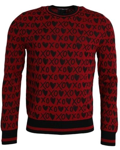 Dolce & Gabbana Xoxo print crew neck sweater - Rot