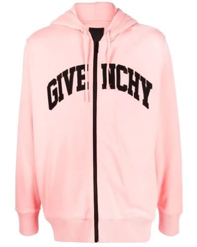 Givenchy Korall zip-through hoodie mit gesticktem logo - Pink