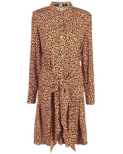 Karl Lagerfeld Leopard-print Tie-waist Shirtdress - Brown