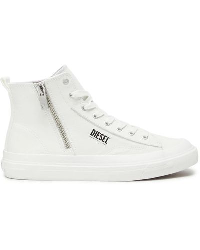 DIESEL S-athos dv mid - sneaker high-top con zip laterale - Bianco