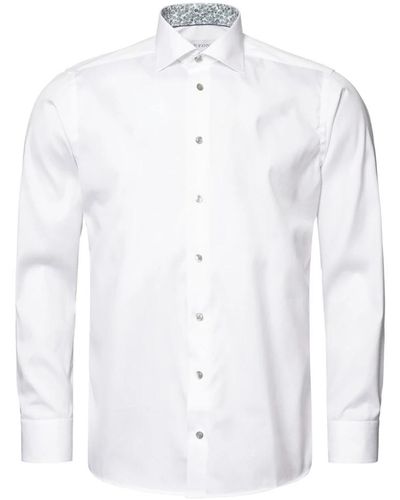Eton Camicia bianca con colletto classico e chiusura a bottoni - Bianco