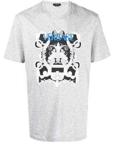 Versace Barockstil grafikdruck t-shirt - Weiß