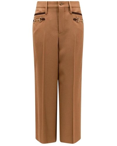 Gucci Trousers > wide trousers - Marron
