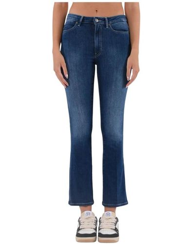 Dondup High-Waist Super Skinny Bootcut Jeans - Blau