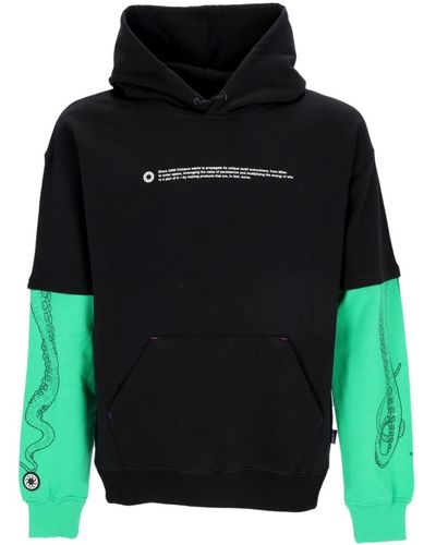 Octopus Logo overhoodie leichter hoodie grün/schwarz