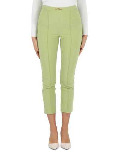 Elisabetta Franchi Trousers > cropped trousers - Vert