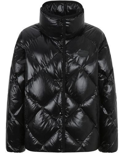Duvetica Schwarze diamond quilted loose fit jacke