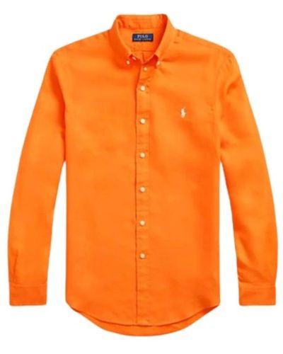 Polo Ralph Lauren Camicia slim in lino - Arancione