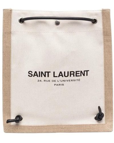 Saint Laurent Stilvoller weißer rucksack mit reißverschlusstasche - Natur