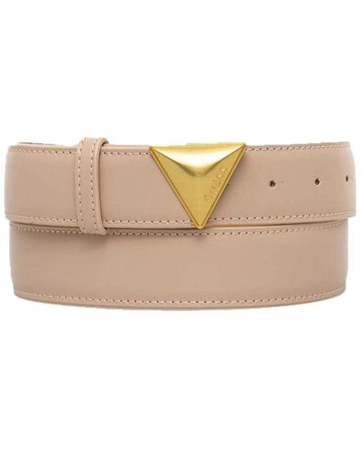 Guess Cintura beige in ecopelle con logo metallico - Neutro