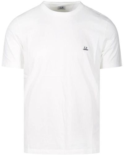 C.P. Company Weißes logo t-shirt