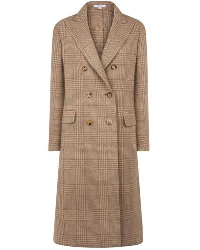 Boglioli Elegante abrigo largo de doble botonadura de lana - Marrón