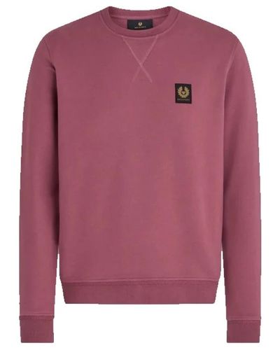 Belstaff Klassischer baumwoll-sweatshirt mit v-stich detail - Pink