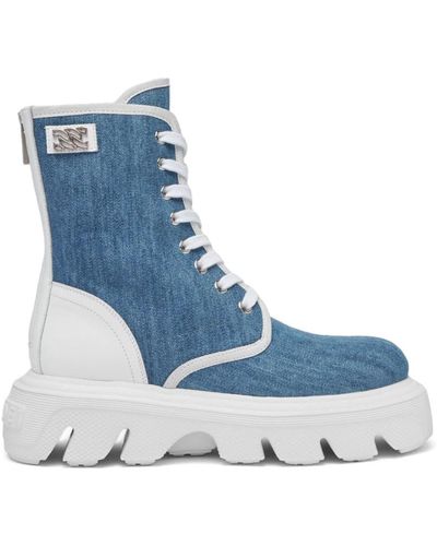 Casadei Shoes > boots > lace-up boots - Bleu