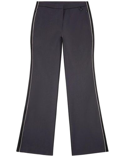 DIESEL Pantaloni flare in maglia tecnica e lana - Blu