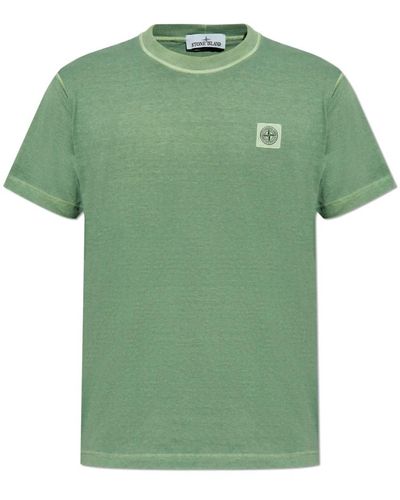 Stone Island T-shirt mit logo-patch - Grün