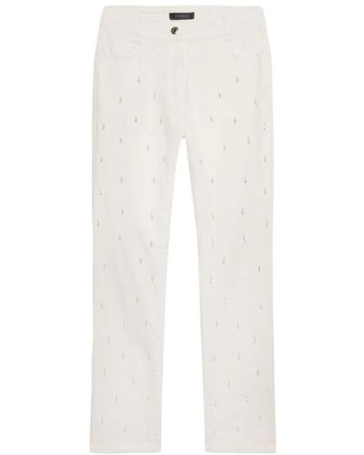 Elena Miro Trousers > slim-fit trousers - Blanc