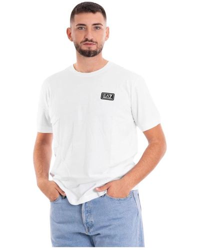 EA7 Casual logo print t-shirt - Weiß