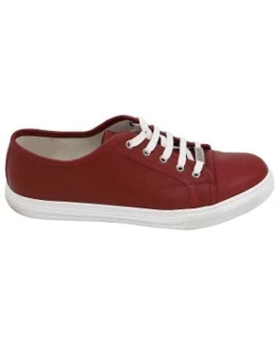 Gucci Sneakers casual in pelle rossa - Rosso