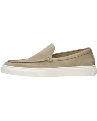 Woolrich Suede boat slip on loafers - Natur