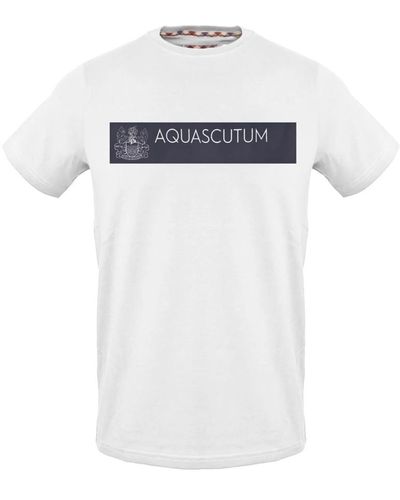 Aquascutum Baumwoll logo t-shirt kurze ärmel - Weiß