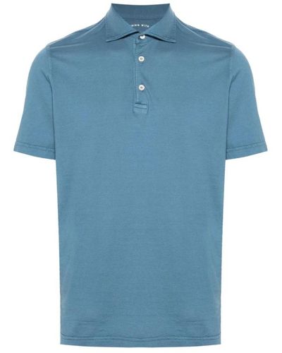 Fedeli Blaues polo-shirt baumwoll-jersey