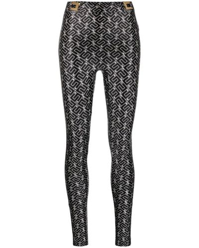 Elisabetta Franchi Logo Print Leggings - Größe 44 italienisch (40 spanisch) - Schwarz