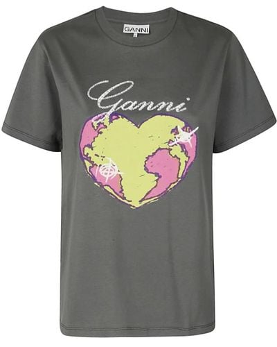 Ganni Herz t-shirt - Grau