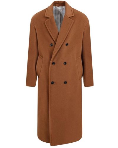 Gucci Double-Breasted Coats - Brown