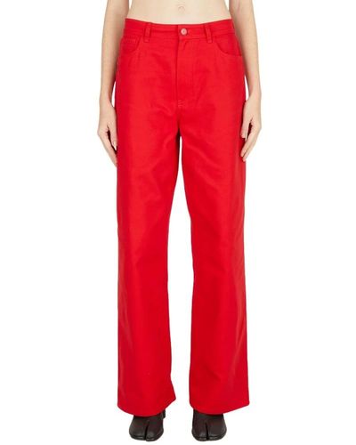 Raf Simons Jeans larges - Rouge