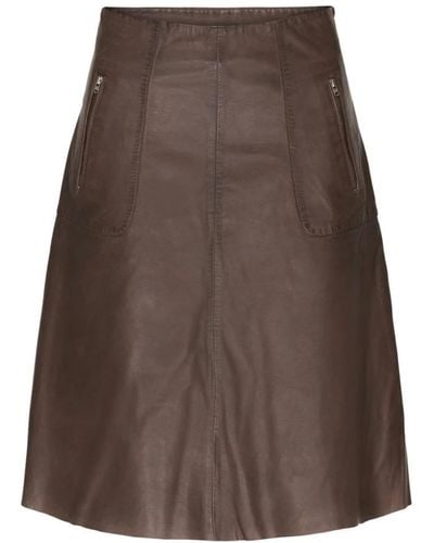 Btfcph Leather Skirts - Brown