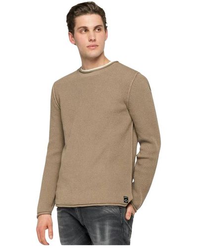 Replay Round-neck Knitwear - Natur