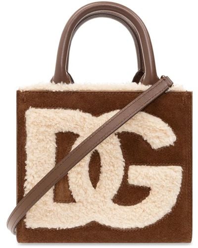 Dolce & Gabbana Dg daily mini shopper-tasche - Braun