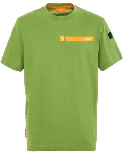 Suns T-shirt casual in cotone - Verde