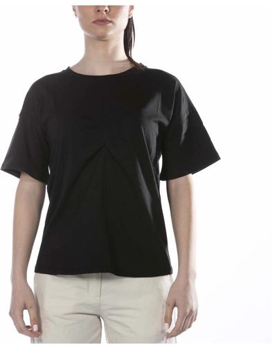Manila Grace T-shirt blusa con piega nero